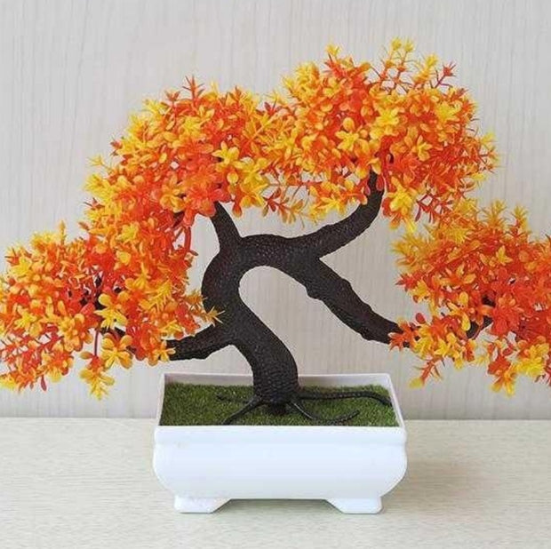 Artificial Bonsai with Floral Accents
