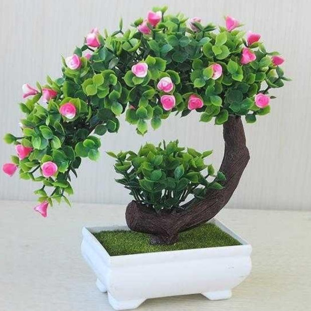 Artificial Bonsai with Floral Accents
