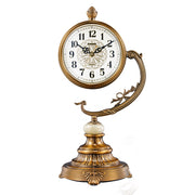 European Style Living Room Desk Clock Copper-Plated