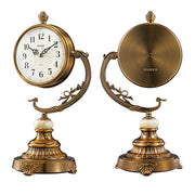 European Style Living Room Desk Clock Copper-Plated