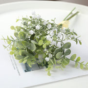 Artificial Flowers Eucalyptus Leaves Gypsophila Bunches Home Decoration