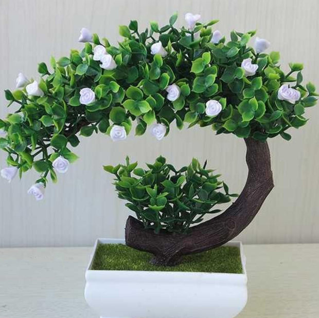 Artificial Bonsai with Floral Accents
