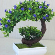 Artificial Bonsai with Floral Accents
