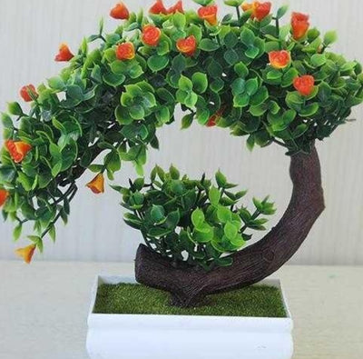 Artificial Bonsai with Floral Accents
