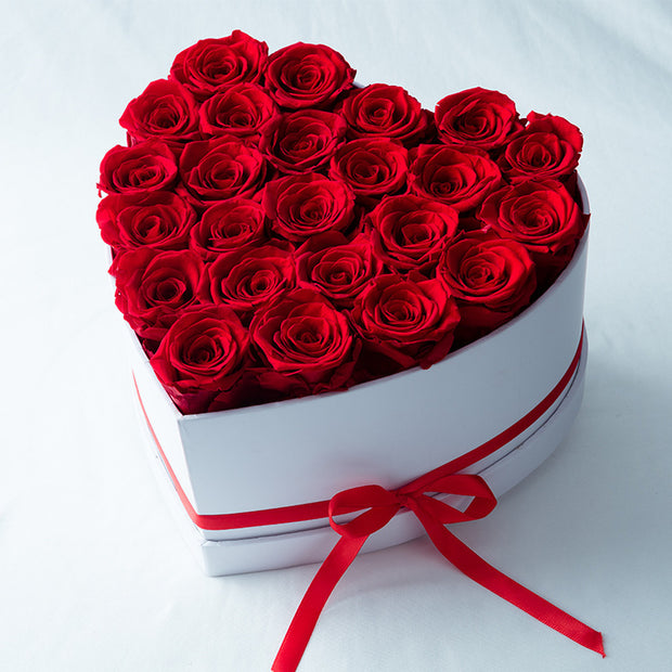 Heart-Shaped Floral Vase with Preserved Flowers